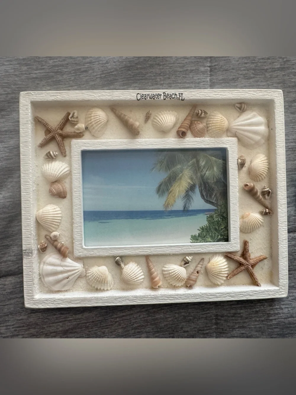 Disney Stitch Ohana Beach Photo Frame in Blue and Tan